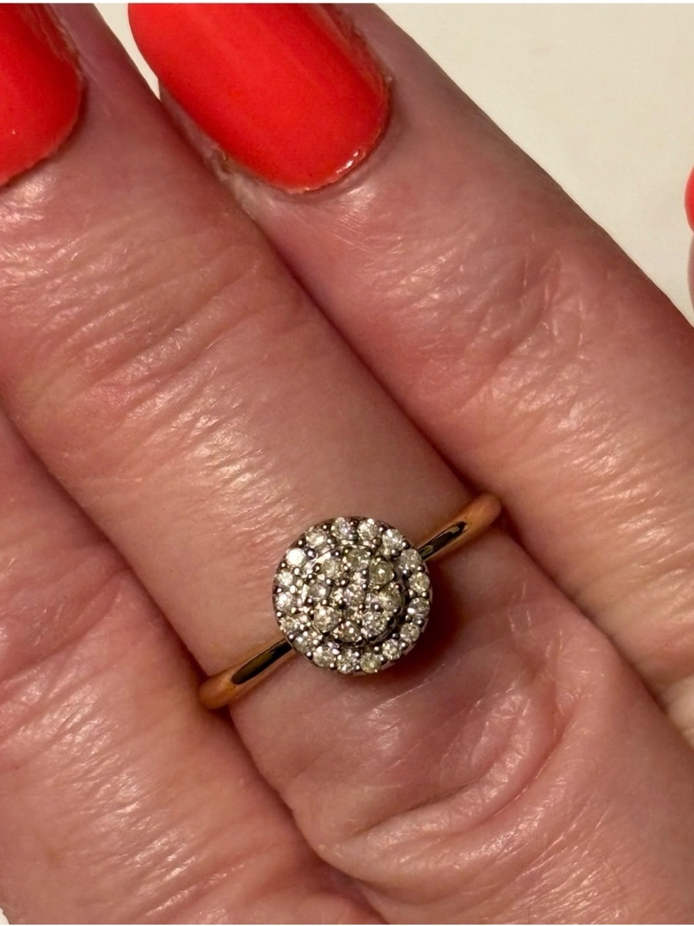 10K Yellow Gold Art Deco Diamond Halo Ring